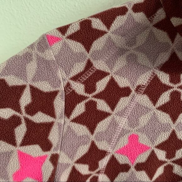 Columbia Geometric Quarter Zip Fleece Sweatshirt Purple Pink Cold Weather Medium - Picture 9 of 9